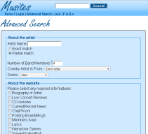 Musites.com screenshot
